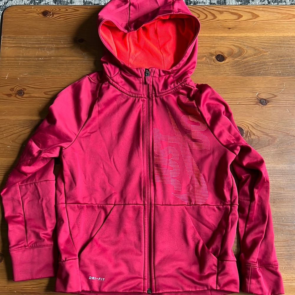 Sz M Red Nike Hooded Jacket